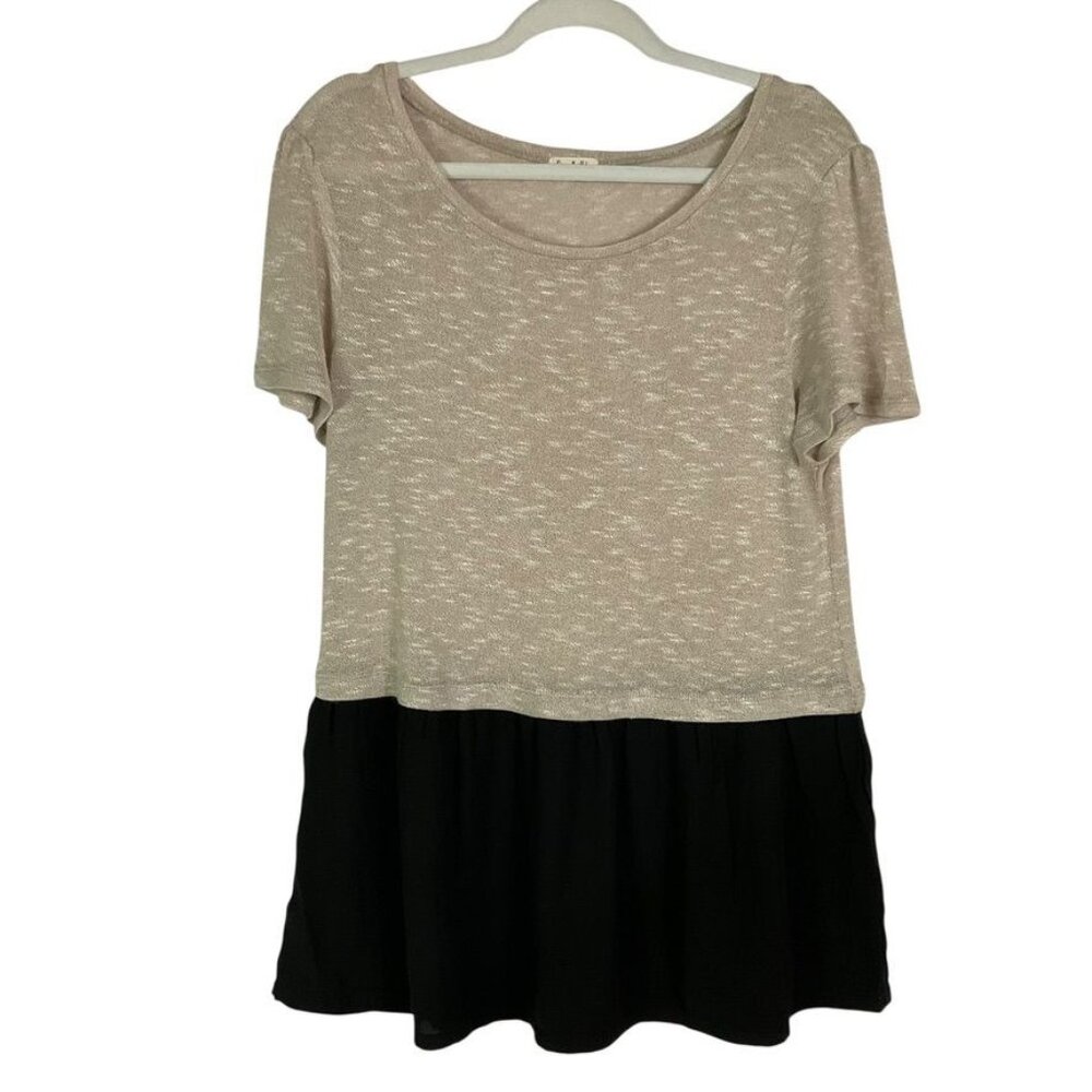 Occasionally Made Tunic Block Color Tunic Sweater, XL, Mixed Media materials